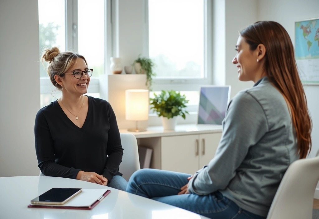 Un nutrizionista che interagisce con un cliente, mostrando empatia e ascolto attivo.